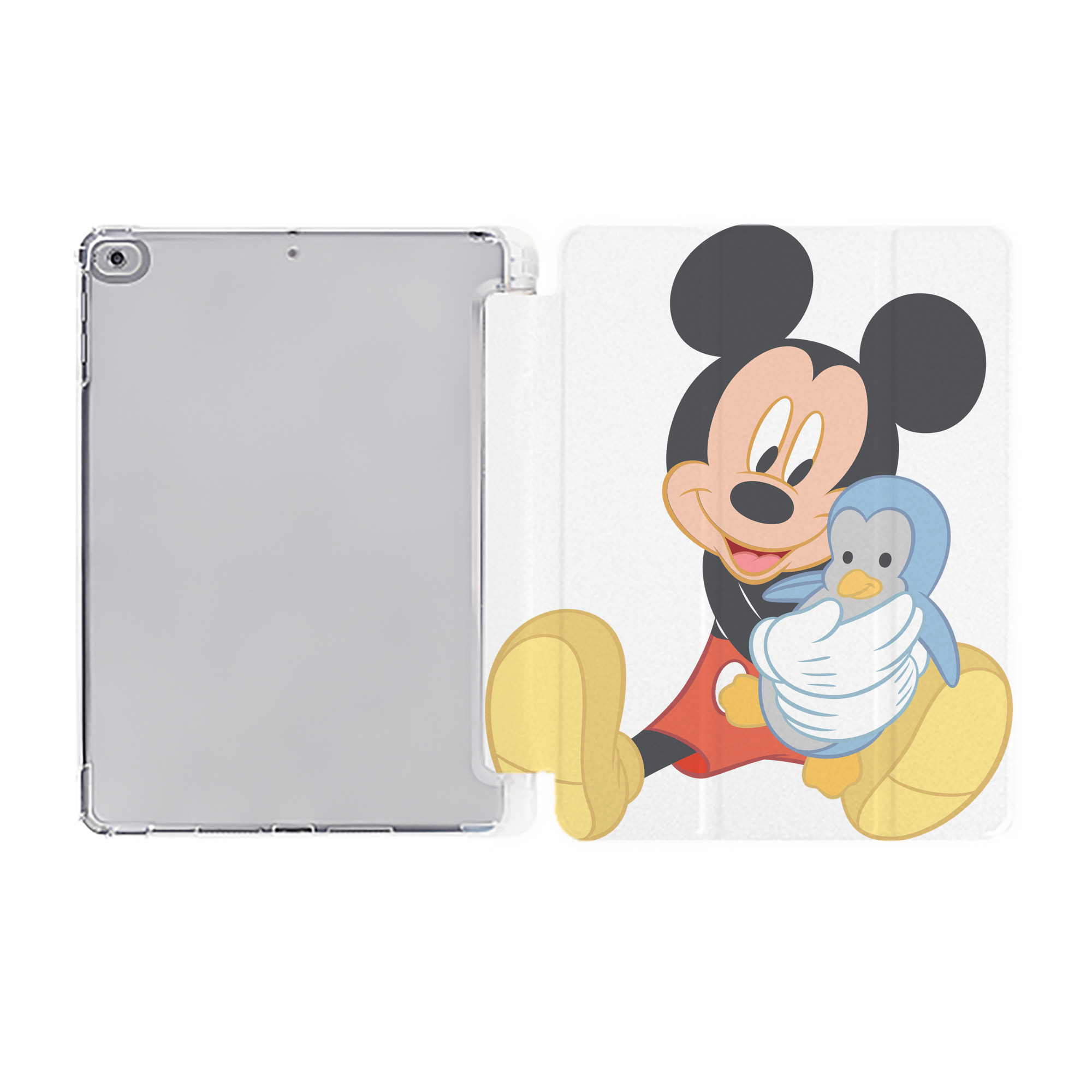 （画像用） ミッキーマウス Mickey Mouse IPad ケース ペン収納付き 三つ折りスタンド PUレザー×シリコン 対応機種9.5/10.5/10.9インチ